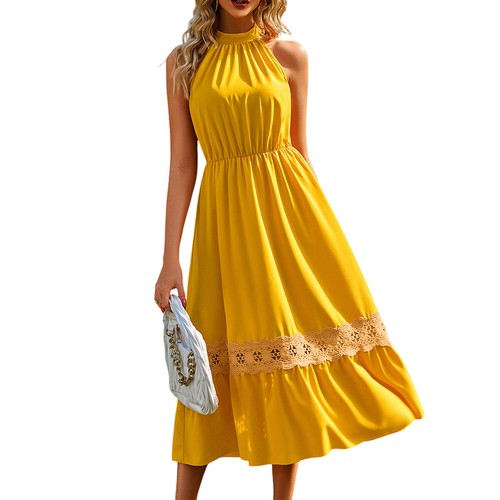 Women's Summer Sleeveless Maxi Dress Ladies Casual Loose Holiday Beach Dresses - Picture 8 of 13