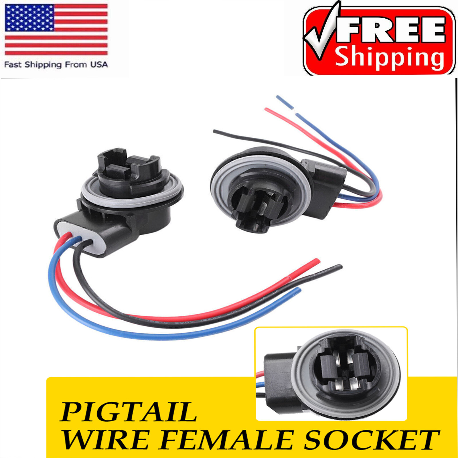 Turn Signal Brake Tail Light Wire Harness for 3157 4157 Type Socket LED