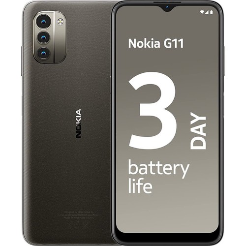 Nokia G11 4G Mobile Phone 6.5" unlocked 64GB Dual SIM Android Charcoal Grey