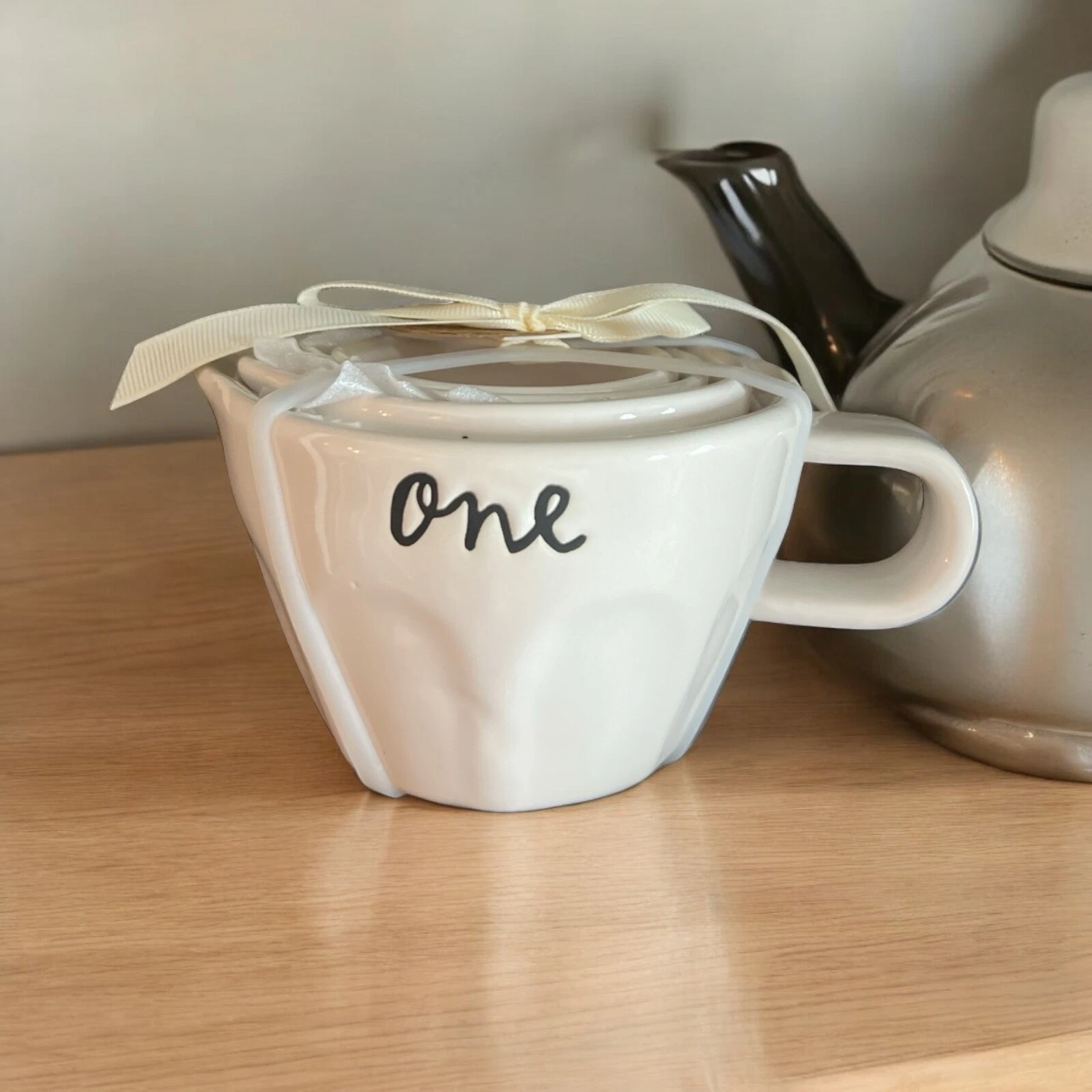 ⛰️NEW Rae Dunn Faceted ONE Measuring Cups Script Print⛰️