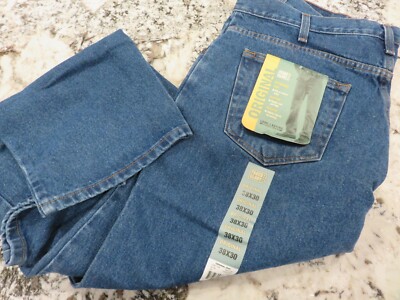 Faded Glory Jeans 38x30 Mens Blue Denim Straight Leg Original Dark Wash Logo