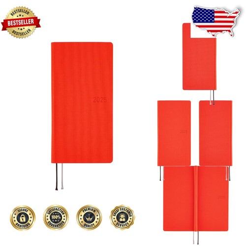 Compact 2025 Weeks Planner: Vertical Dual-Spread Layout in Chili Pepper Red