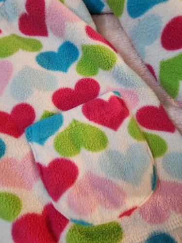 Carter's Girl's Size 6 Multicolored Heart Fleece Hoodie w/ Pockets - Picture 4 of 5
