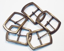 Vintage 1 3/4" center bar belt buckles 5 pack Square or round