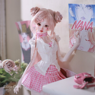 1/4 BJD Doll Sweet Girl SD Full Set/Bare Body Resin Jointed Eyes Faceup DIY  Gift