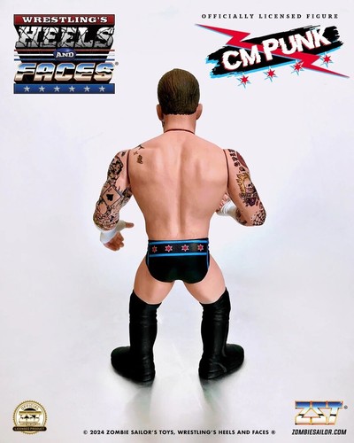 WWF/WWE Hasbro Style CM PUNK + LARRY Heels & Faces Zombie Sailor Retro 2025 - Photo 3/3