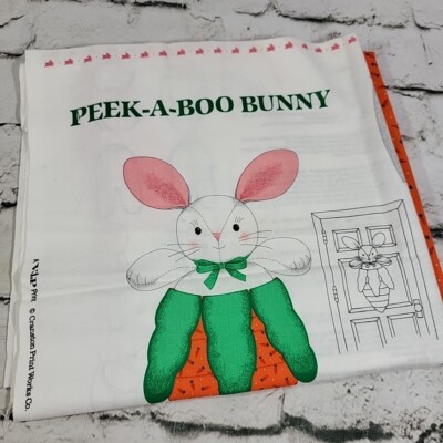 Peek a Boo Bunny Fabric Panel by Cranston  44x36