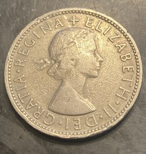 1959 GREAT BRITAIN  TWO SHILLINGS, 2 Shillings England, British beautiful coin