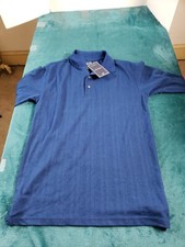 Architect Polo Shirt Mens Blue Sz Small Long Sleeve Preppy Soft Logo NWT