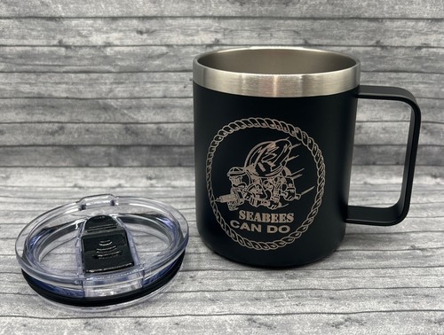 Navy Seabees Laser Engraved Coffee Mug Free Shipping - Picture 2 of 4