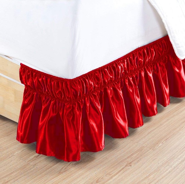 12" to 30" Drop Length Wrap Around Bed Skirt 1000 TC Satin ...