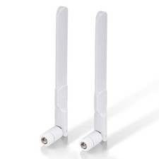 Bingfu Dual Band WiFi 2.4GHz 5GHz 5.8GHz 8dBi MIMO RP-SMA White Antenna 2-Pack