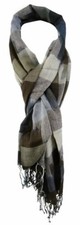 TigerTie Schal in grau braun anthrazit gemustert - Größe 180 x 50 cm