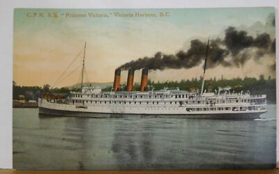 Postkarte C.P.R. S.S. Princess Victoria Victoria Harbour, B.C.