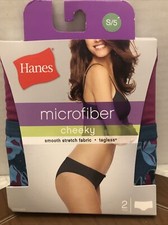 Hanes Women's 2 Pack Microfiber CHEEKY Underwear Small 5