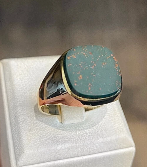 Heliotrope stone shop ring