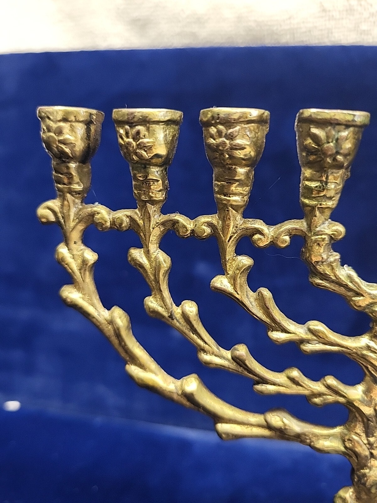 Vintage Hanukkah Menorah Brass Hanging Jewish Old Judaica 50s' Israel
