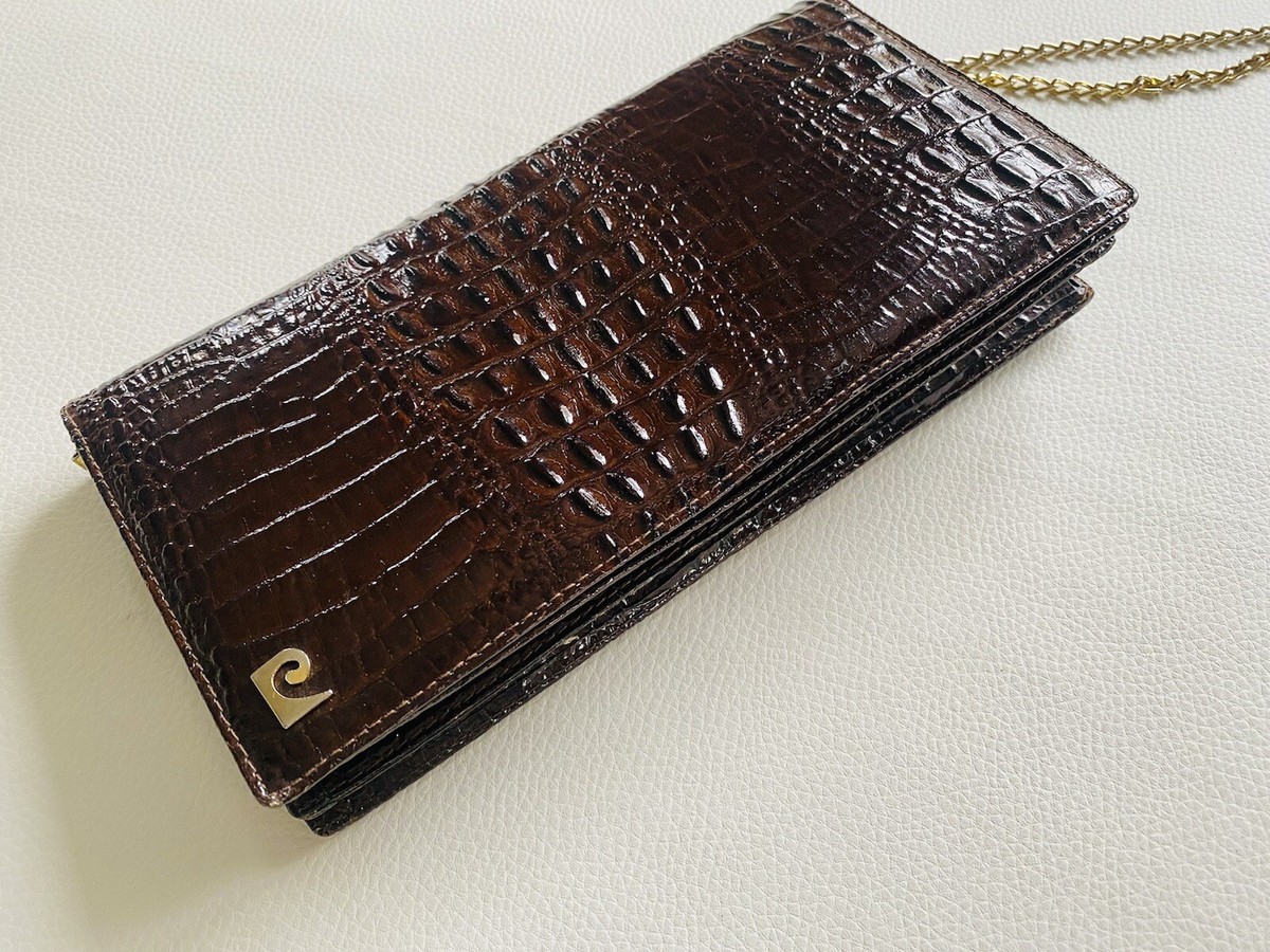 Sac De Voyage Vintage Pierre Cardin Texture Crocodile Gaufré Cuir - Années 80, Occasion
