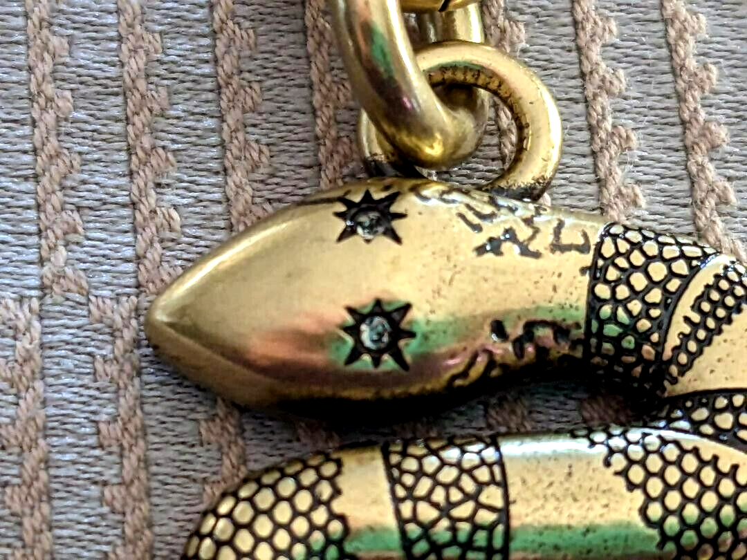 COACH BRASS SNAKE YEAR 2025 BAG CHARM KEYRING FOB CZ212 NWT
