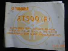 Ergänzung Wartungsanleitung Yamaha XT500 XT 500 F (Reparaturanleitung) 1978