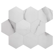 5 Sheets 10"x8" Marble Peel and Stick Self Adhesive Tile For Kitchen Bathroom