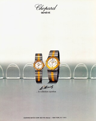 1984 CHOPARD Men's & Ladies' Watches St. Moritz photo 1-Pg Magazine PRINT AD