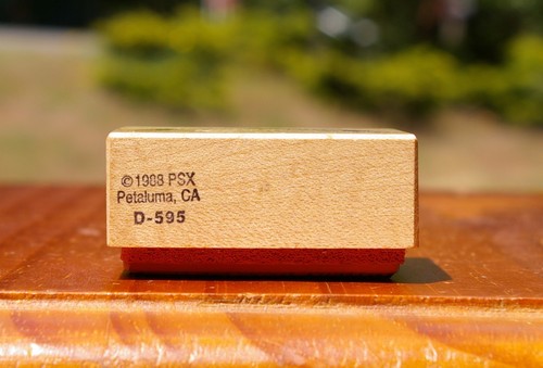 Handcrafted By Wood Mounted Rubber Stamp 1988 by PSX # D-595 Quilted Rainbow - Picture 3 of 3
