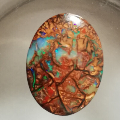 Amazing* Pattern Australian 20.95CT +VIDEO Queensland Boulder Opal Double Sided