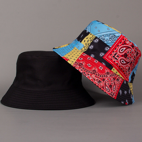 Bandanna Paisley Fischerhut Kappe doppelseitig Fischermütze Herren Damen Baumwolle - Bild 10 von 10