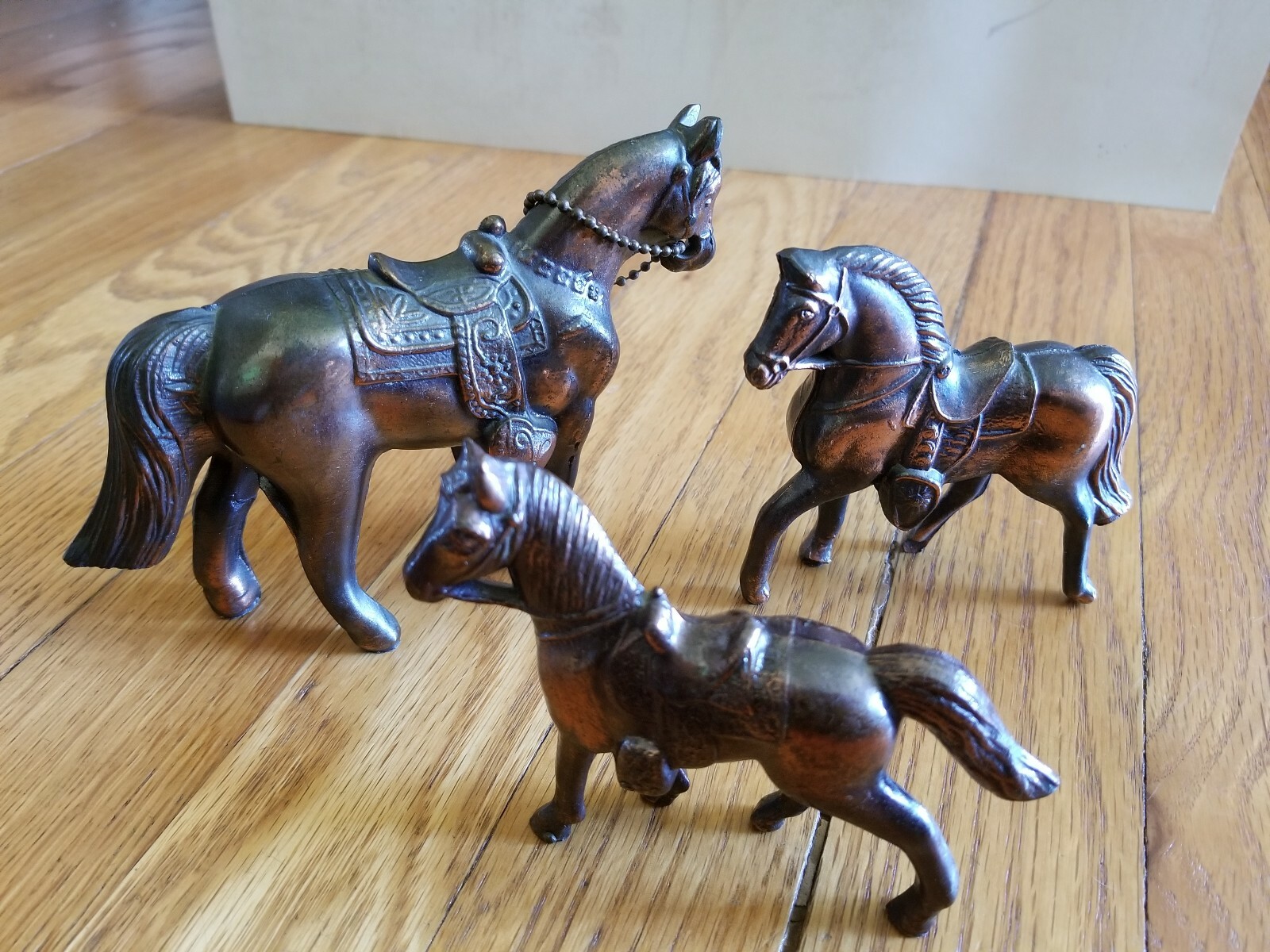 VINTAGE METAL HORSE FIGURINES COPPER BRONZE ANTIQUE ( LOT OF 3 ) eBay