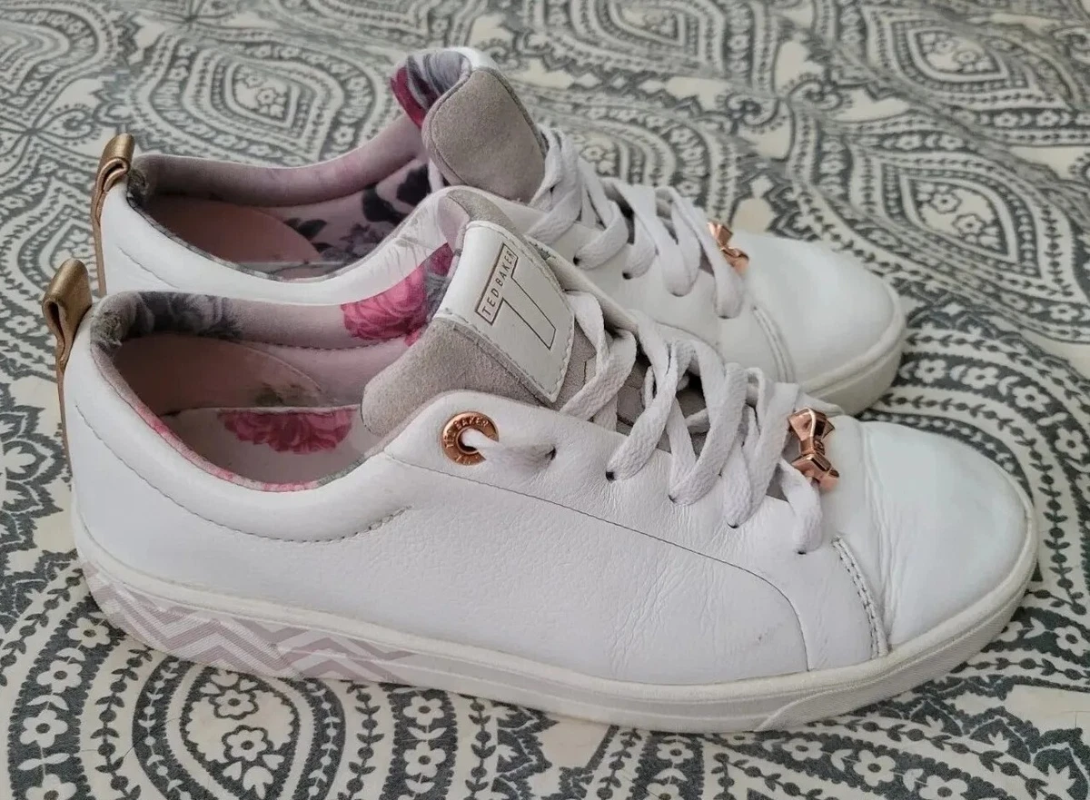 Ted Baker Women / Teen Girls KELLEIP Low Top Sneakers Shoes White - size US  5