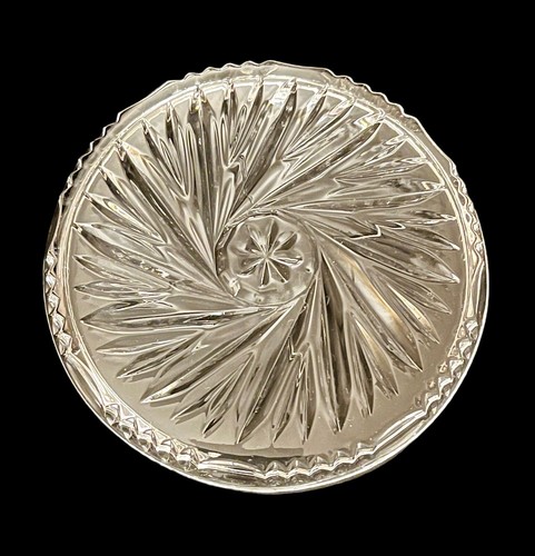 Set Of 4 Vintage Crystal Clear Industries Adria Pinwheel Crystal Wine Coasters - Picture 5 of 7