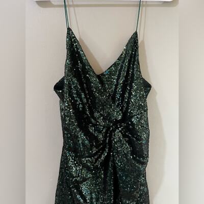 green emerald velvet dress Tori Velvet Sequin Mini Dress main image 0