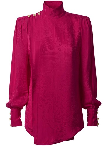 H&M X Balmmain Pink Jacquard Shirt