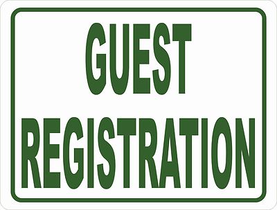 Guest Registration Sign. Size Options. Guests Registering Office Register 