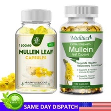 60/120xMullein Leaf Capsules Lung Cleansing&Detox Herbal Dietary Supplement