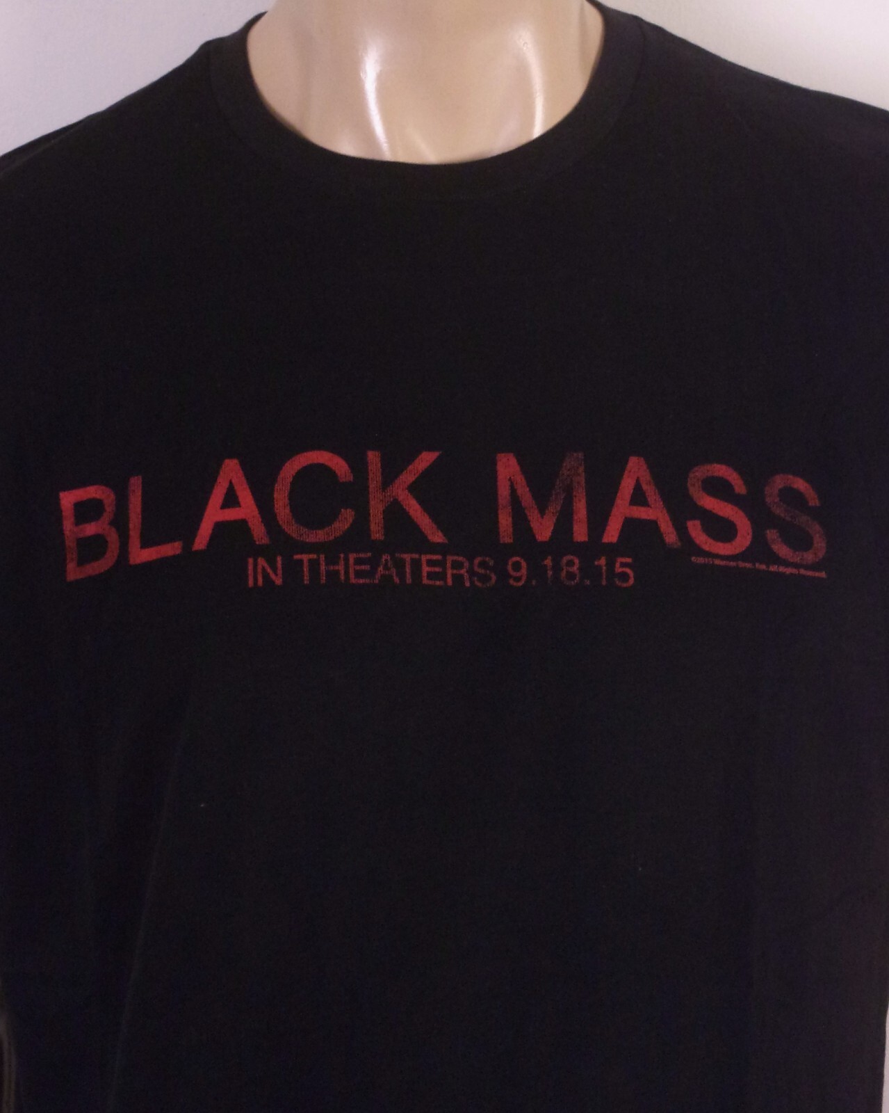 RARE 2015 Black Mass Movie Promo T-Shirt Johnny Depp Warner Bros Size L