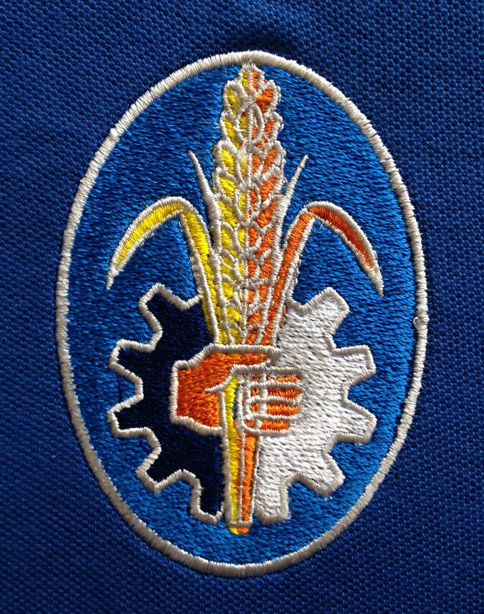 Garment Workshop Felpa con cappuccio ricamata doppio strato Brady Blu Garment Workshop Felpa con cappuccio ricamata doppio strato Brady Blu