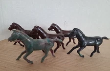 REL Hard Plastic Galloping Horses Mixed Colors brown black and multi 2.5in S/5