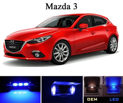 Ultra Blue Vanity / Sun visor LED light Bulbs for Mazda 3 (4 Pcs)