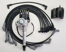 Chevy 396 427 454 Bbc Black Small Cap Hei Distributor 8.5mm Plug Wires Coil