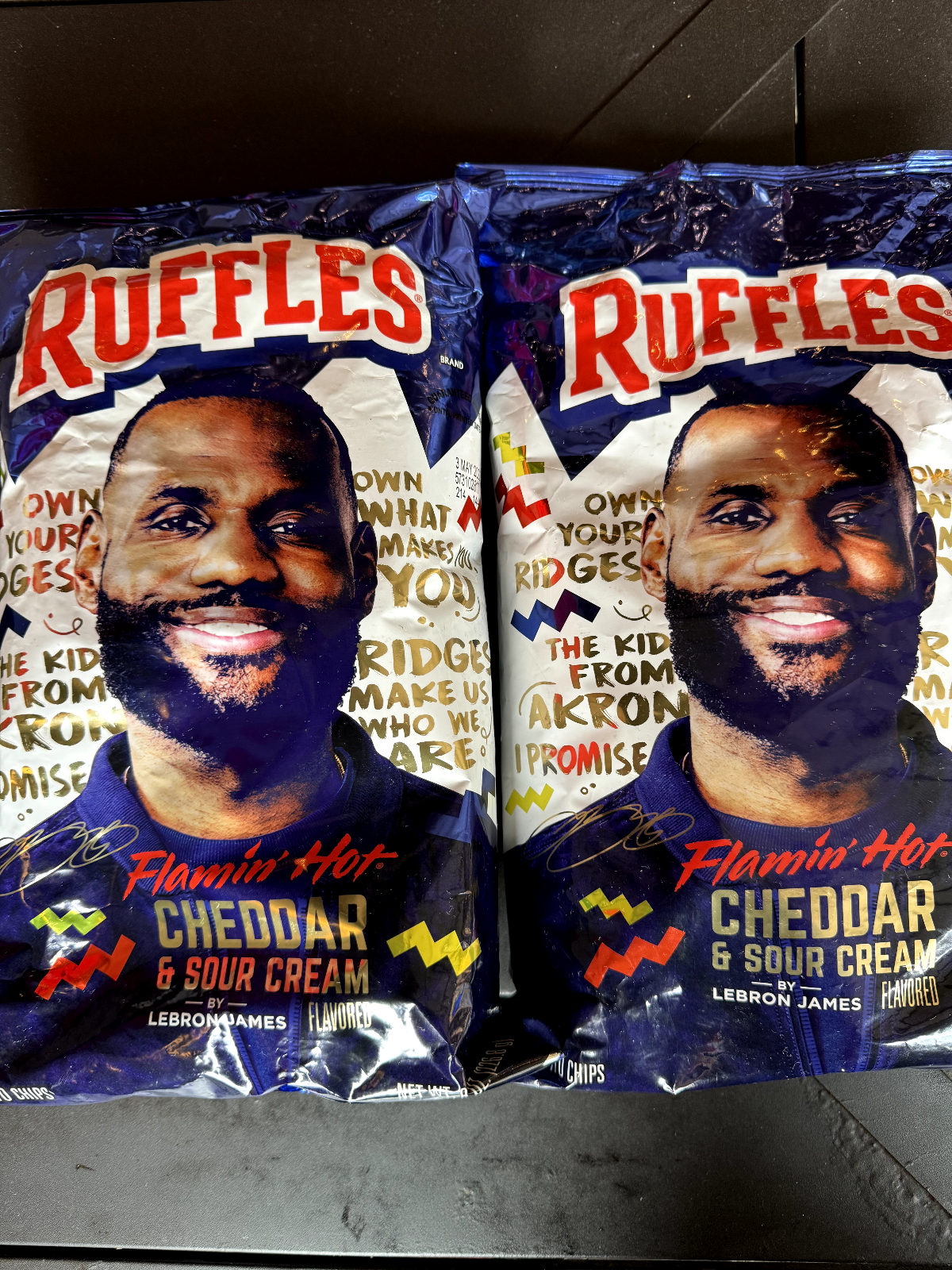 2 Ruffles Flamin Hot Cheddar & Sour Cream LEBRON JAMES Limited Edition ...