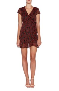 bardot mini wrap dress