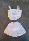 Vintage 1980s Barbie Dream Wear Pajamas Set White Eyelet Lace Blue Bow #8121