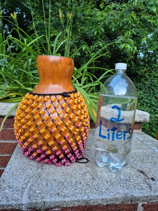 Custom Shekere (Gourd): Iridescent Carnival Glass