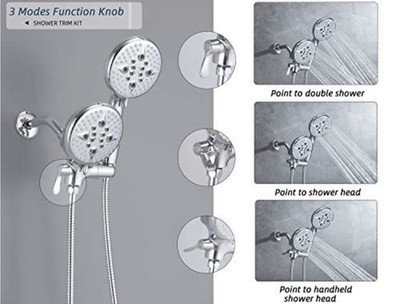 ELLO&ALLO Shower Faucet & Handheld Combo in Chrome (Valve Included) AS-C-D2500 