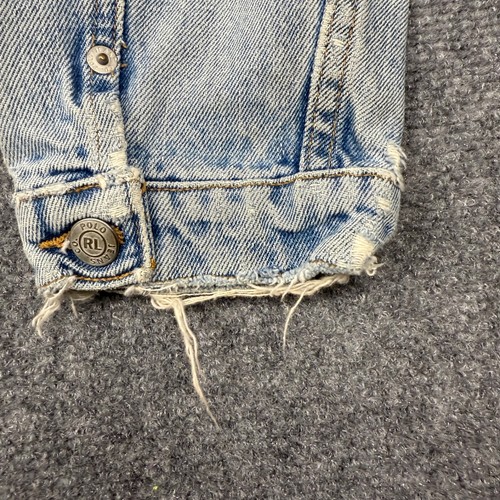 Ralph Lauren Polo Jeans Denim Jacket Embroidered RL American Flag USA Womens M - Picture 10 of 15