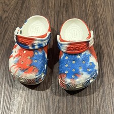 Crocs Kids Classic Tie-Dye Graphic Clog Blue / Red / White C6