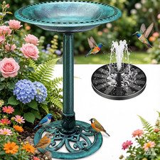 Bird Bath Traditional Patio Outdoor Garden Pedestal Ornament Birds Water Bowl