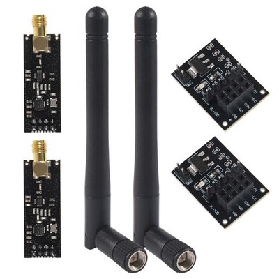 2Pcs NRF24L01+PA+LNA RF Wireless Transceiver Module with SMA Antenna 2.4G...